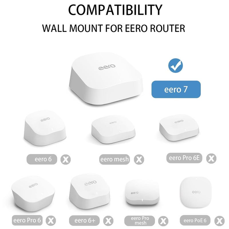 Huafly 2Pcs Screwless Wall Mount Bracket for eero 7 WiFi, VHB Stick On Holder, Strong Adhesive Holder, No Tools No Drilling No Hole-White(eero 7 Mount,2Pcs) - Image 3